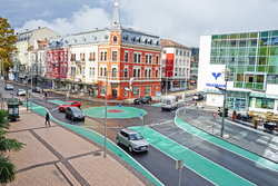 Kreisverkehr Burgplatz Der fertiggestellte Kreisverkehr