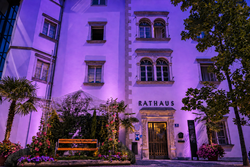 Welt-Alzheimertag Das Rathaus wird zum Welt-Alzheimertag in der Farbe lila erstrahlen - Foto bearbeitet mit KI