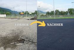 Goldeckstadion Parkplatz Vorher-Nachher Goldeckstadion Parkplatz Vorher-Nachher