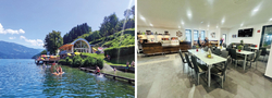 Strandbad Millstätter See und Buffet Sporthalle Strandbad Millstätter See (links) und Buffet Sporthalle